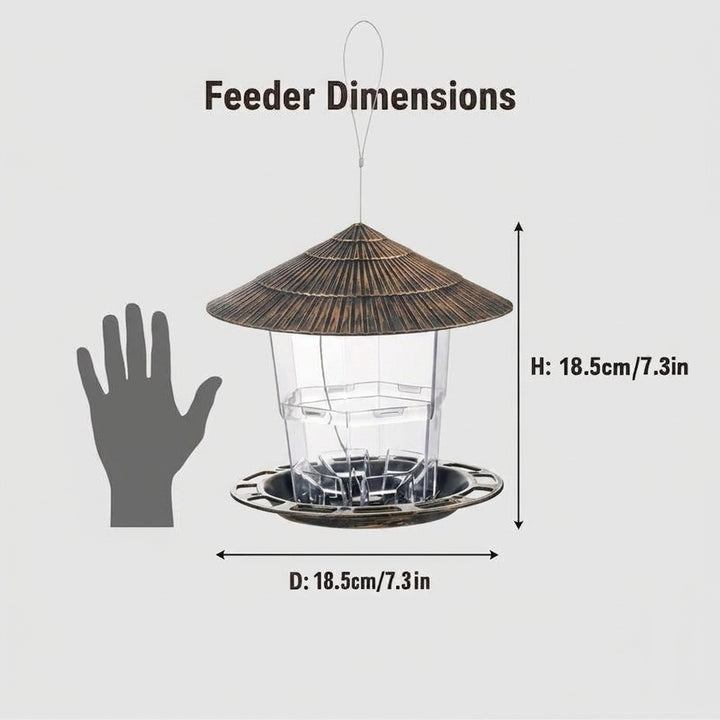 Vogelvoederhuis – Metalen hanging feeder met beschermkap en ruim voederreservoir Vestragear