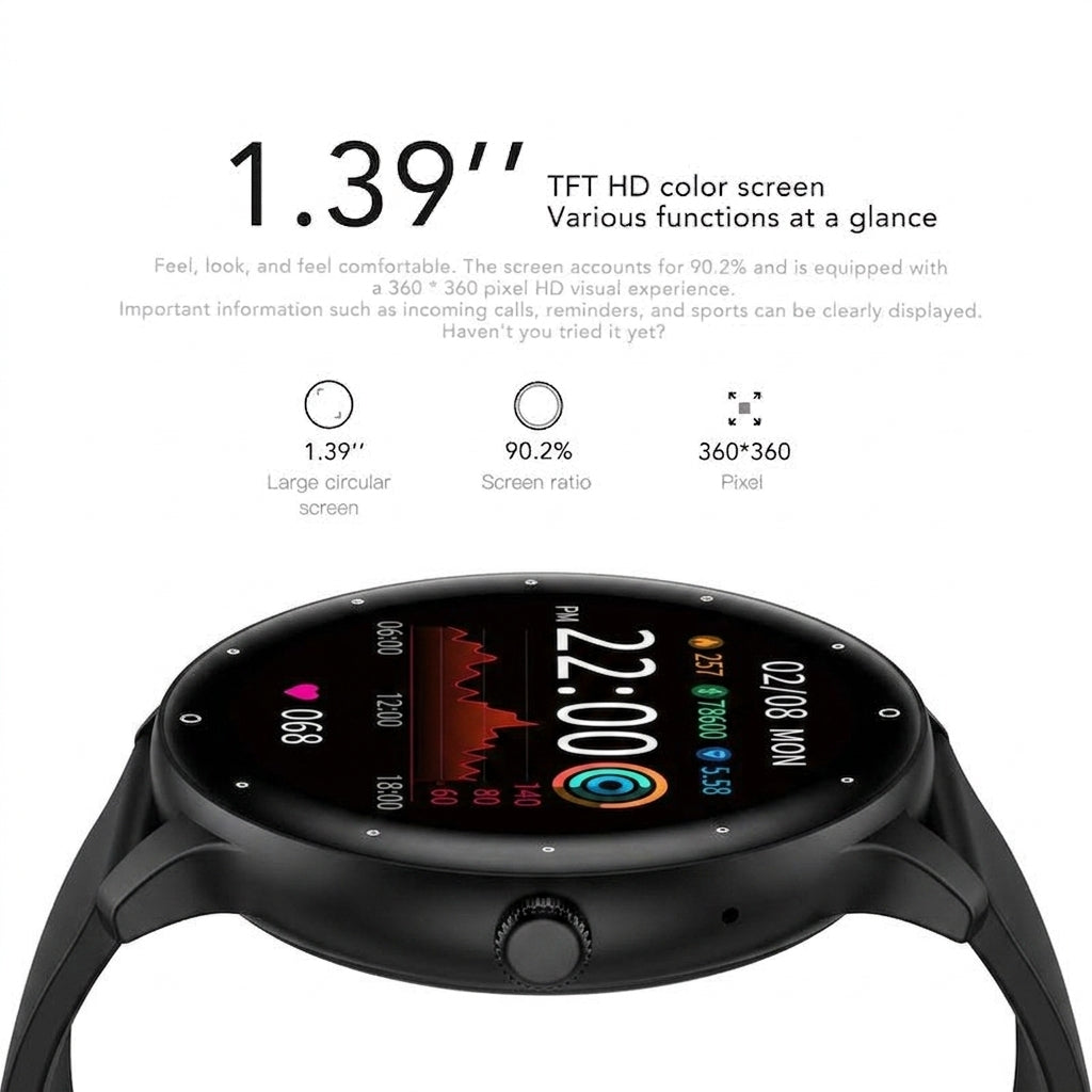 Smartwatch Bluetooth – Bellen, 1.39 inch touchscreen en meldingen VestraGear