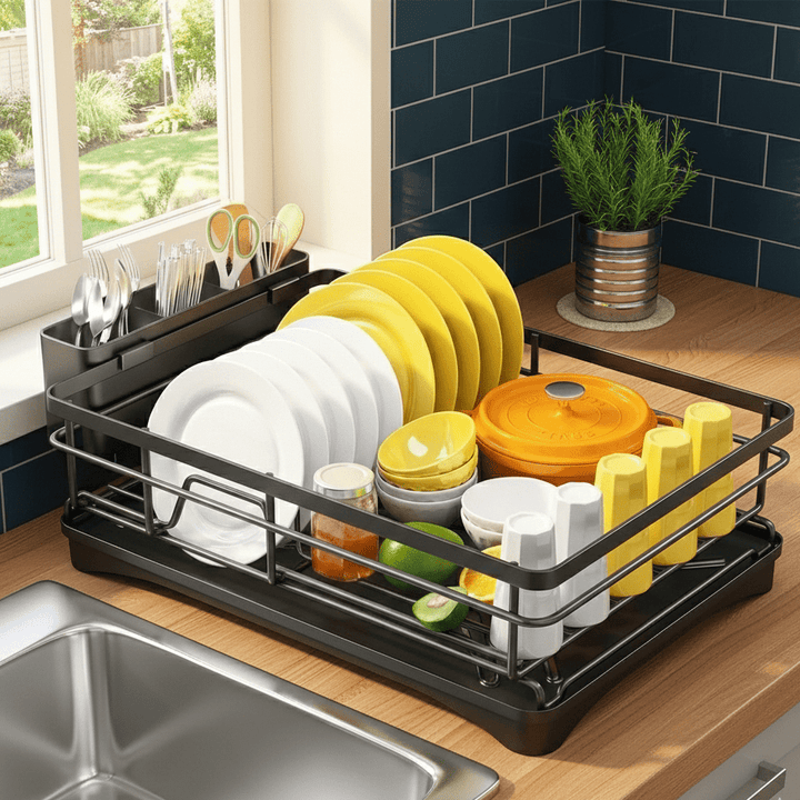 DRAINFLOW – Large Dish Drainer with Drip Tray Bolendo