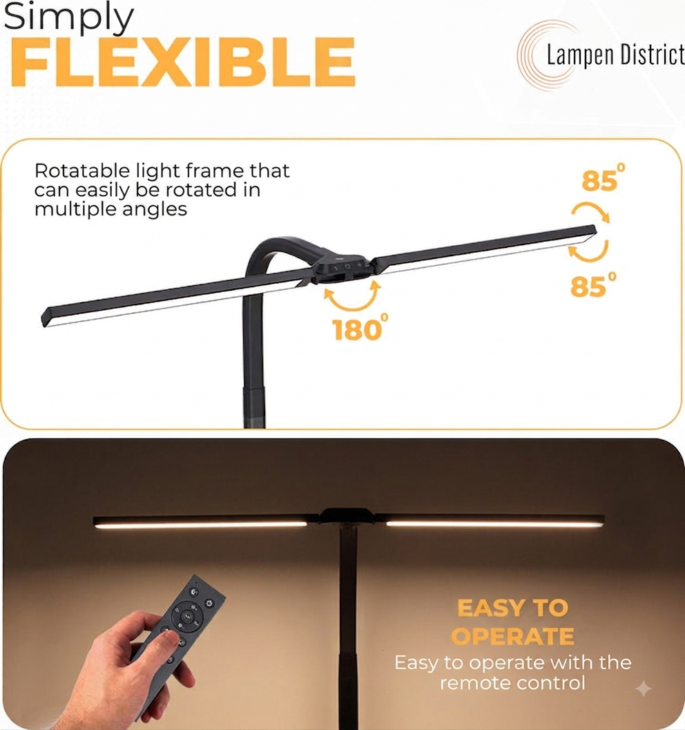 LED Bureaulamp – 5 Lichtkleuren, Touch &amp; Afstandsbediening Vestragear