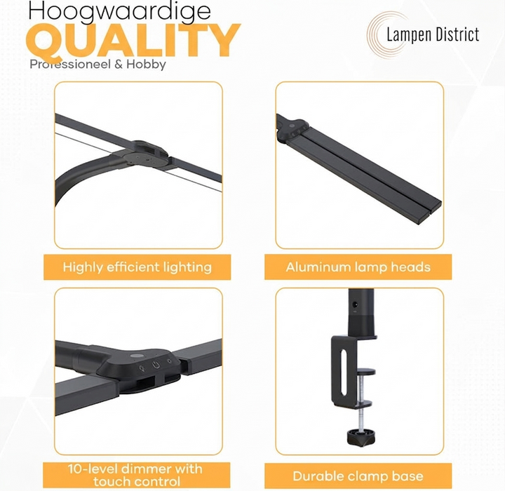 LED Bureaulamp – 5 Lichtkleuren, Touch &amp; Afstandsbediening Vestragear