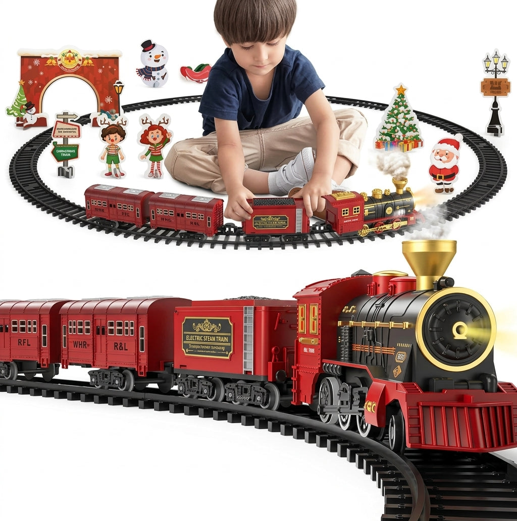 Treinset met Stoom en LED Verlichting – Complete Speelset met 12 Rails Vestragear