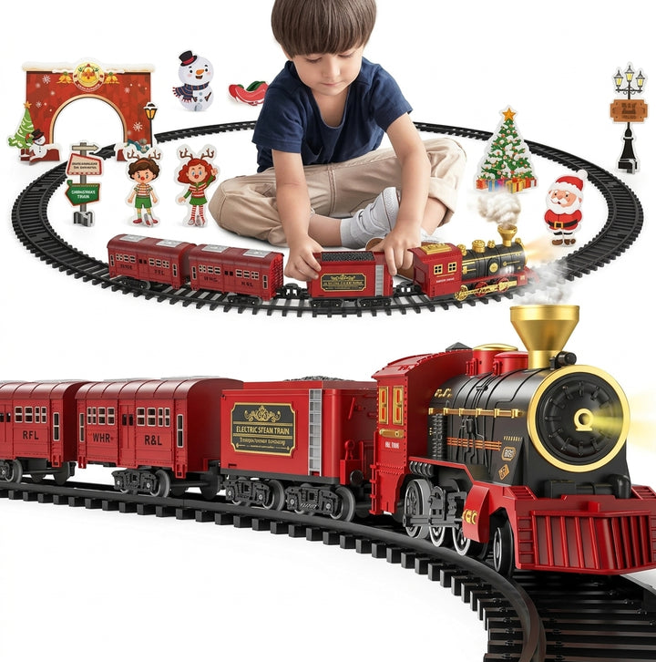 Treinset met Stoom en LED Verlichting – Complete Speelset met 12 Rails Vestragear