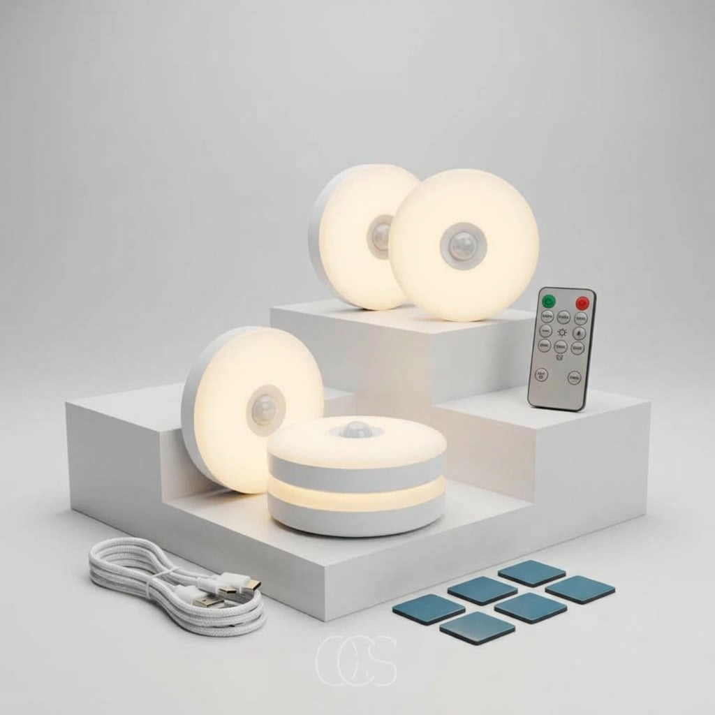 Draadloze LED Spots – Set van 3 met Bewegingssensor & Afstandsbediening Vestragear