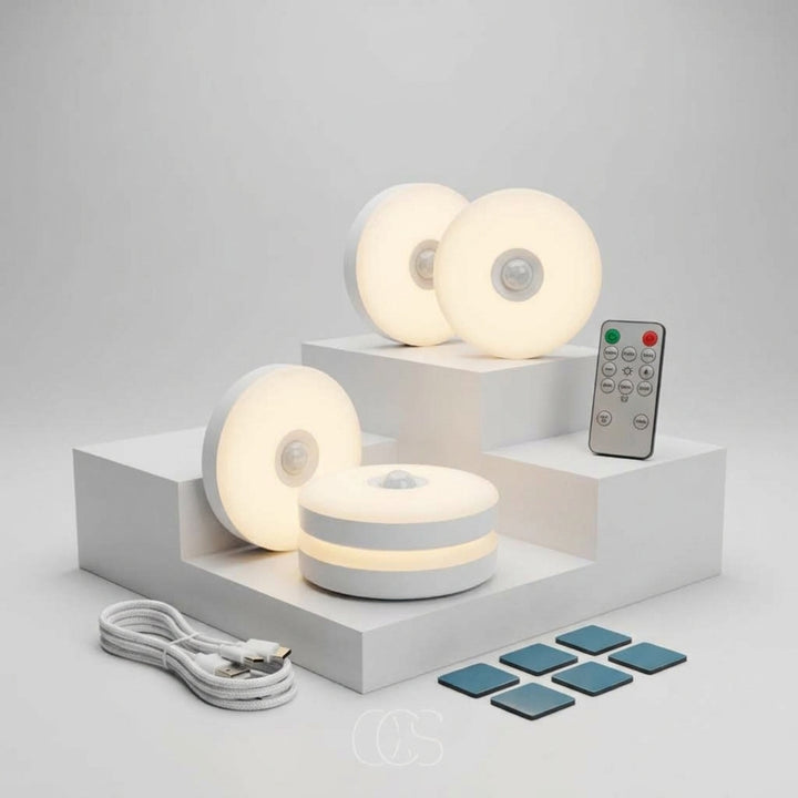 Draadloze LED Spots – Set van 3 met Bewegingssensor &amp; Afstandsbediening Vestragear