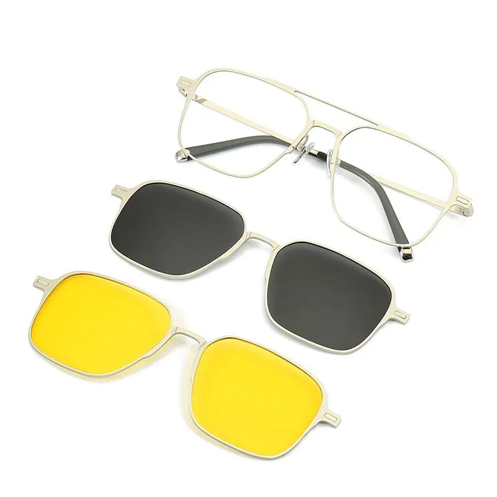 Gepolariseerde Zonnebril voor Mannen met Clip-On, UV400 Bescherming en Stijlvol Frame 2