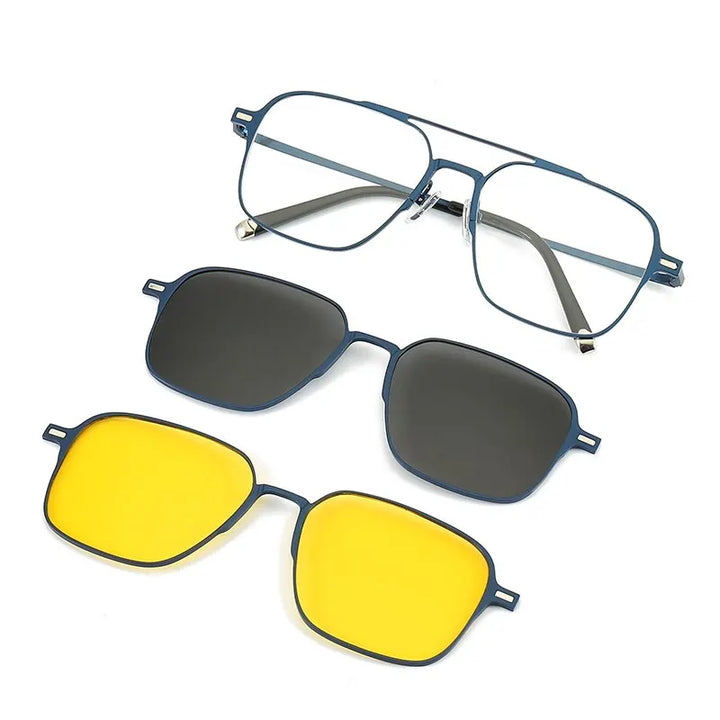 Gepolariseerde Zonnebril voor Mannen met Clip-On, UV400 Bescherming en Stijlvol Frame 3