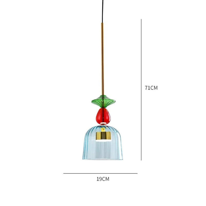 Glazen hanglamp – Kleurrijke hanglamp met E27 fitting en verstelbare ophanging. 10