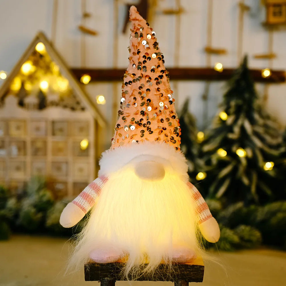 Gloeiende Gnome Kerstboomversiering 30 cm met Lampje voor Feestelijke Sfeer 13