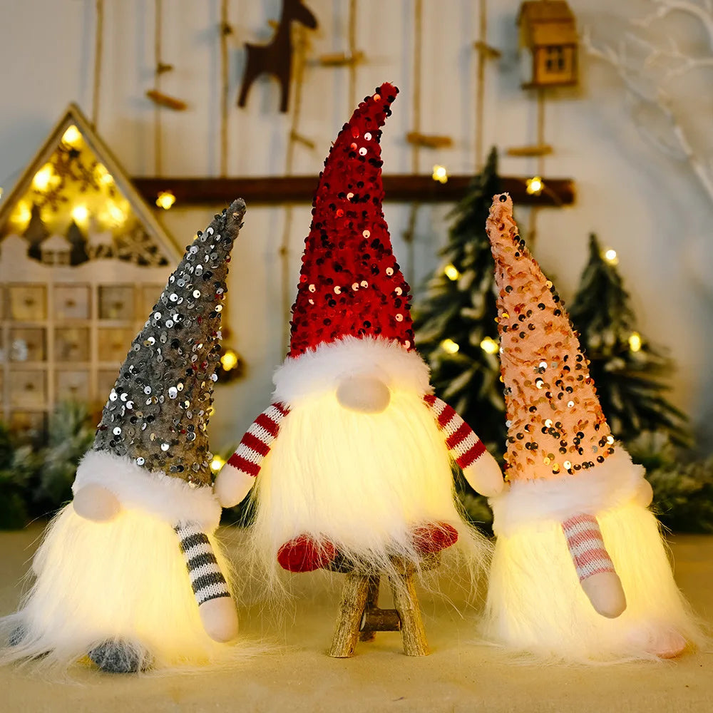 Gloeiende Gnome Kerstboomversiering 30 cm met Lampje voor Feestelijke Sfeer 4