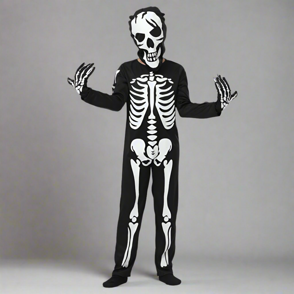 Gloeiende Skelet Halloween Kinderen Zombie Kostuum 0