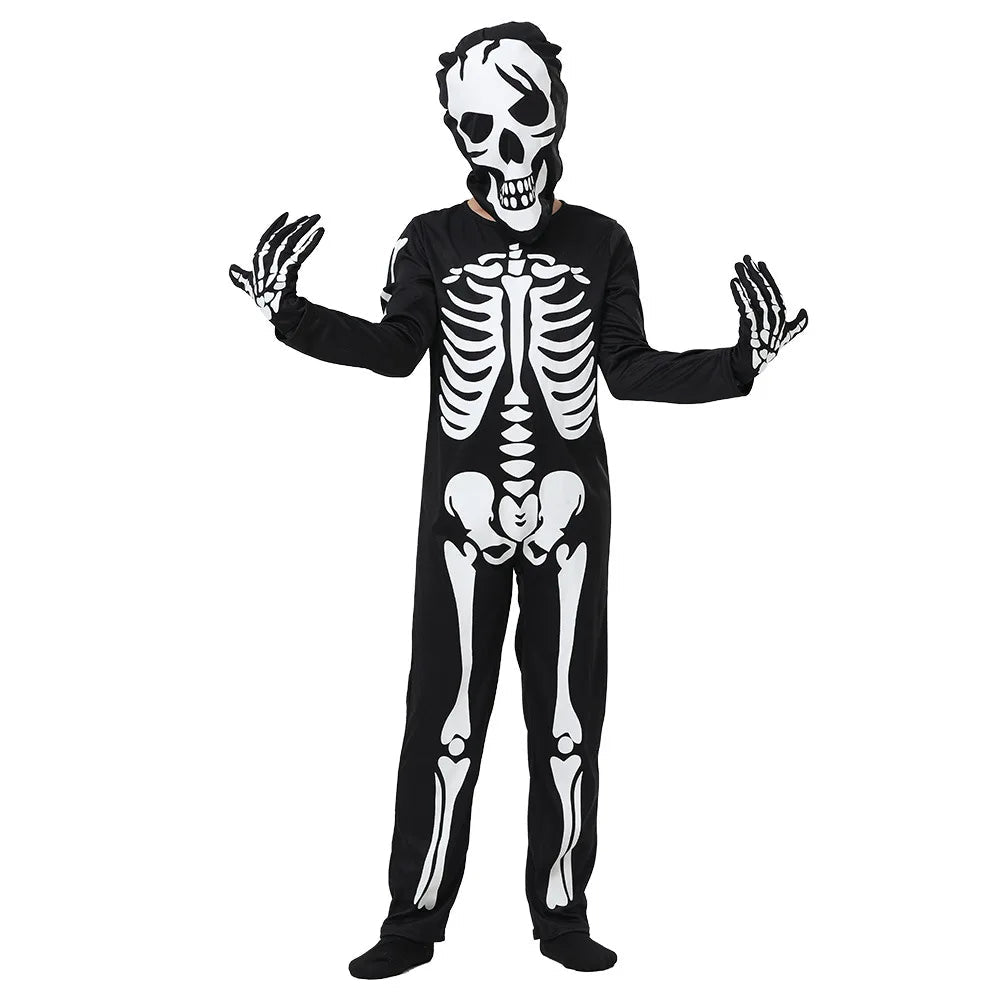 Gloeiende Skelet Halloween Kinderen Zombie Kostuum 4