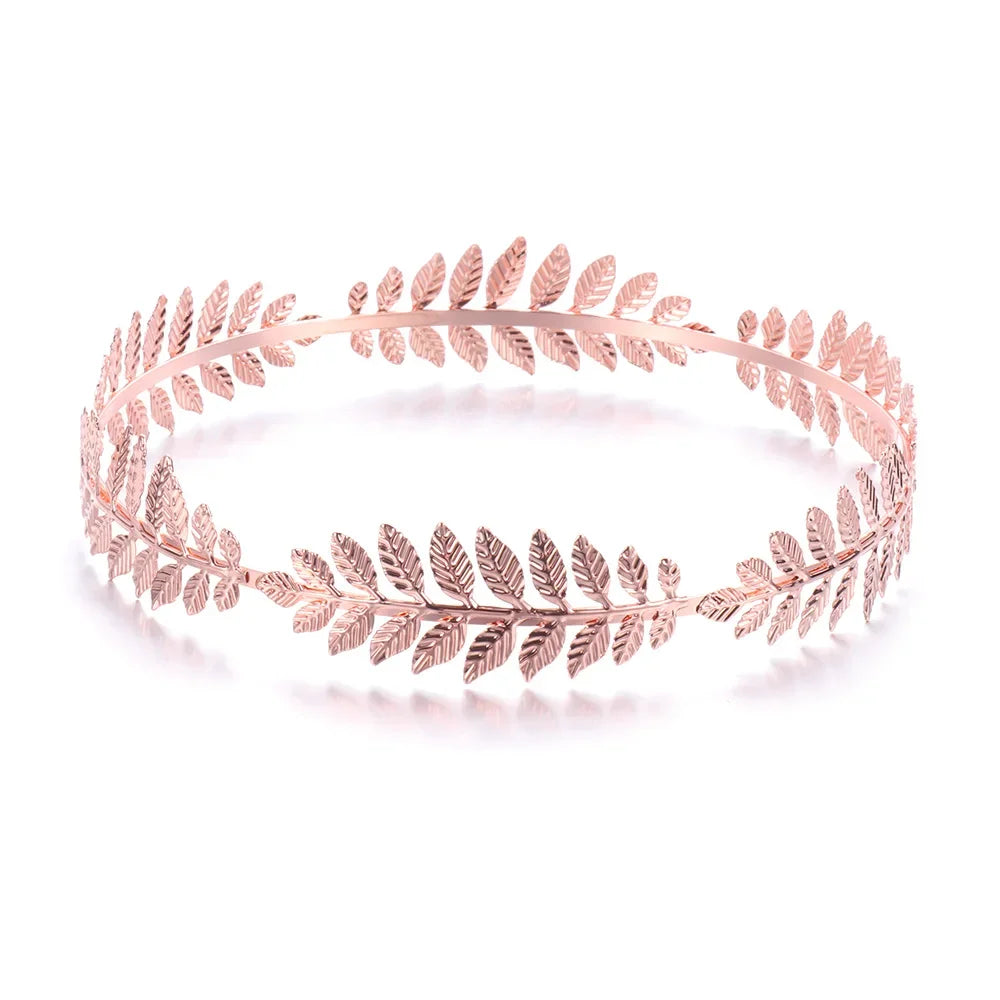 Gouden Haarband Dames met Bladvorm voor Bruiloft en Feestelijke Gelegenheden 12