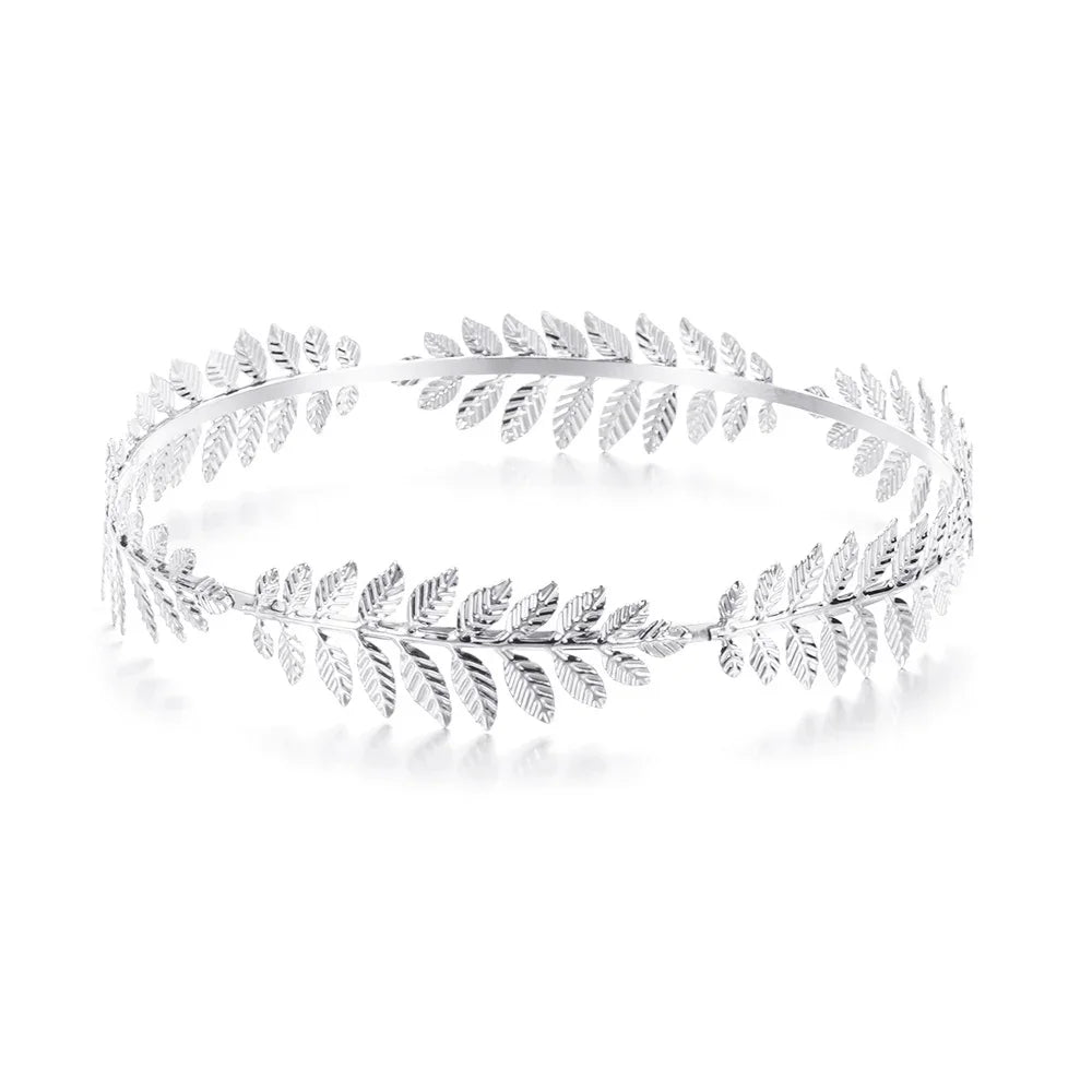 Gouden Haarband Dames met Bladvorm voor Bruiloft en Feestelijke Gelegenheden 7