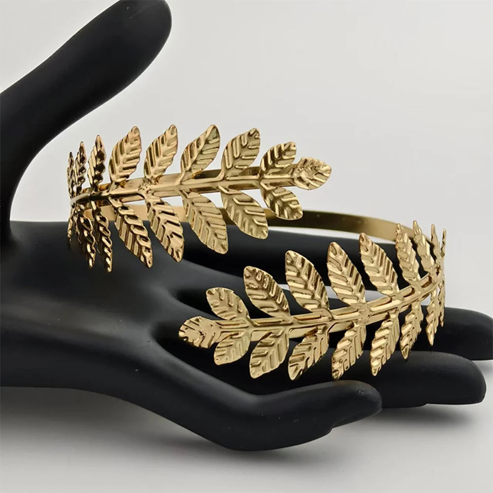 Goudkleurige Bovenarmarmband voor Dames, Verstelbaar, Griekse Romeinse Stijl 2