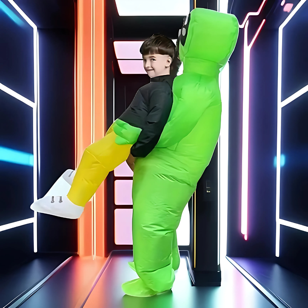 Grappige Opblaasbare Halloween Alien Kostuum voor Mannen | Ride On Stijl 2