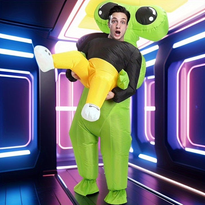 Grappige Opblaasbare Halloween Alien Kostuum voor Mannen | Ride On Stijl 3