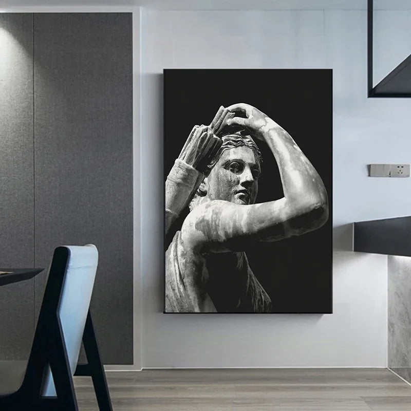 Griekse mythologie canvas poster met lichaamssculptuur voor woondecoratie 3