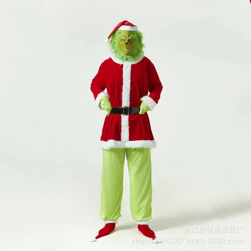 Grinch Kerstmis Kostuum - Compleet met Accessoires voor een Feestelijke Uitstraling 0