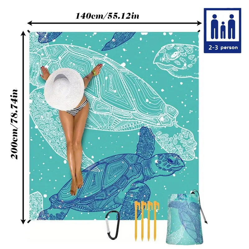 Grote Zanddichte Stranddeken voor Picknick en Outdoor Gebruik, Lichtgewicht en Duurzaam 1