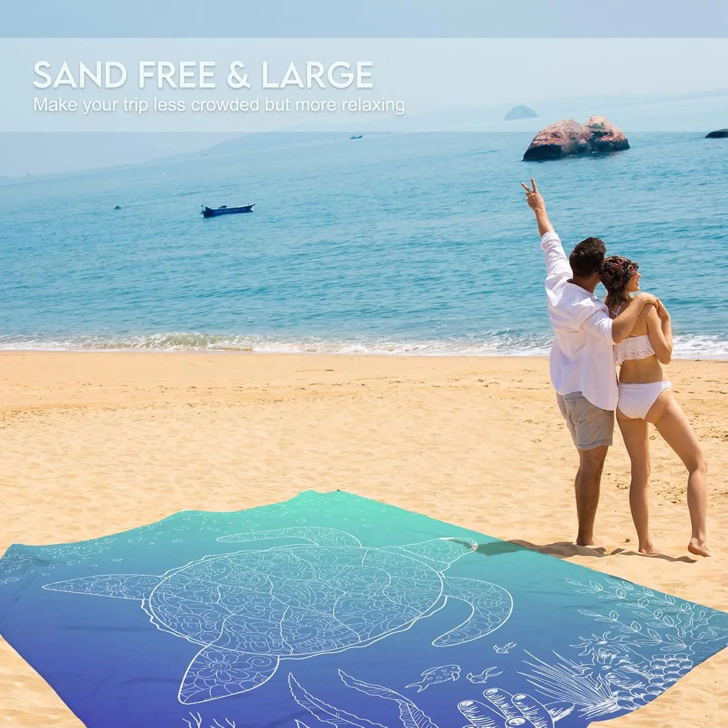 Grote Zanddichte Stranddeken voor Picknick en Outdoor Gebruik, Lichtgewicht en Duurzaam 5