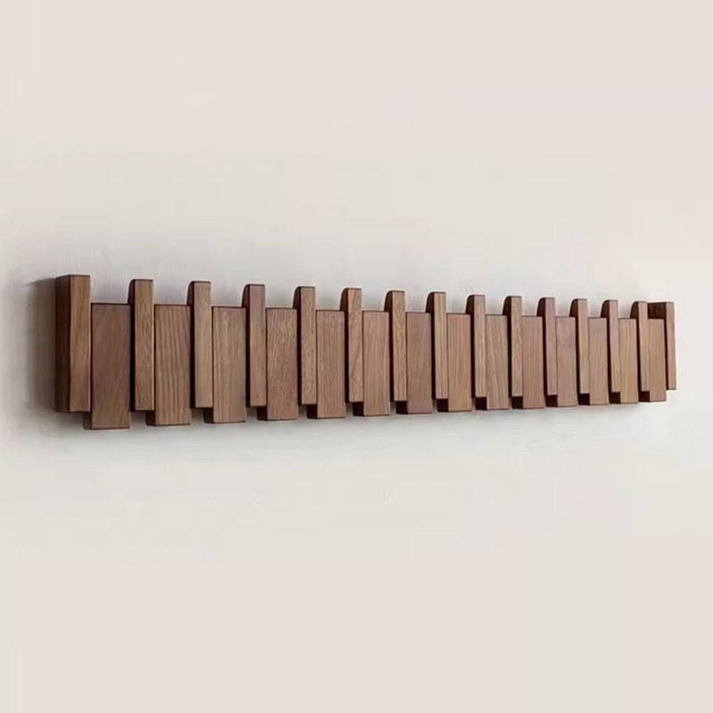 PianoCraft – Attaccapanni da parete in legno fatto a mano con ganci pieghevoli