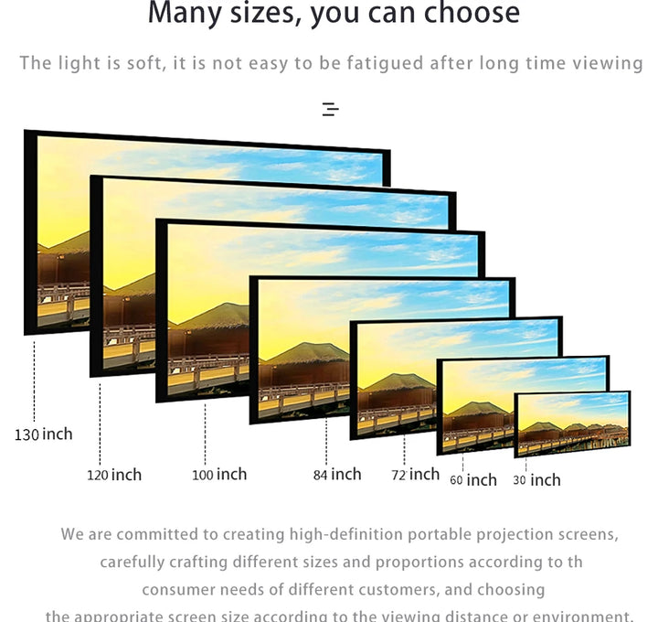 Salange Projector Screen 16:9 Metal Anti Light Curtain Reflective Fabric Cloth For YG300 XGIMI H3 HALO Mogo Xiaomi DLP Projector VestraGear