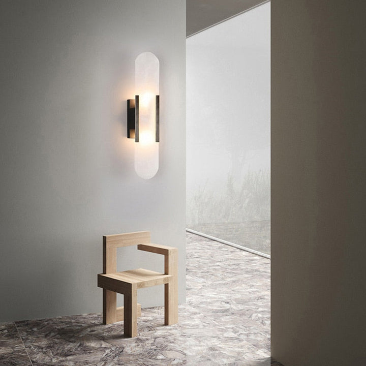 Applique murale Márbilo – Marbre espagnol de luxe avec finition en cuivre &amp; éclairage LED chaud