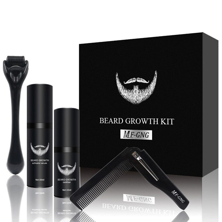 Ensemble de soins de la barbe pour hommes – Trousse complète de toilettage avec huile et peigne