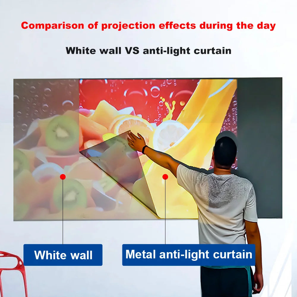 Portable Projector Screen High Brightness 16:9 Metal Anti Light Curtain 84 100 120 133 150 Inches Home Outdoor Office 4K VestraGear