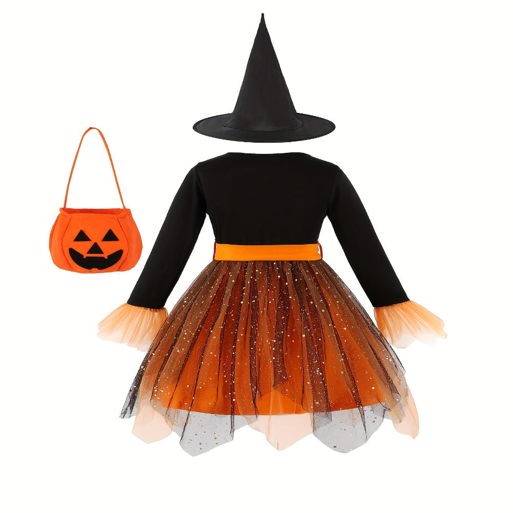 Halloween Heks Kostuum Kinderen Mesh Feestjurk 2