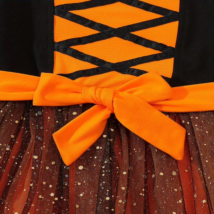 Halloween Heks Kostuum Kinderen Mesh Feestjurk 3
