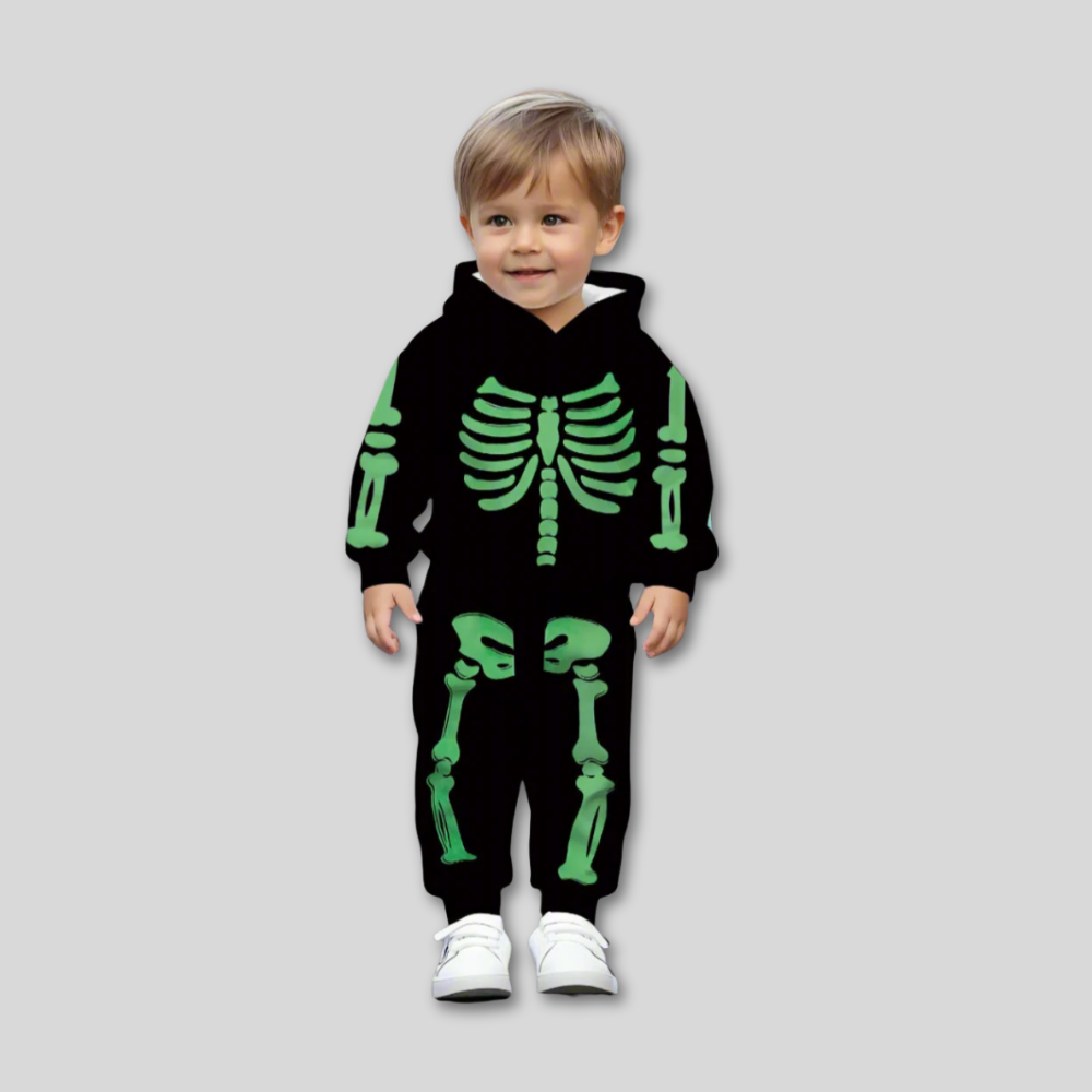 Halloween Peuter Skelet Kostuum Hoodie Set 0