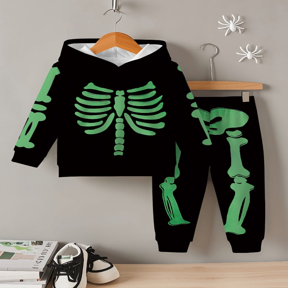 Halloween Peuter Skelet Kostuum Hoodie Set 2