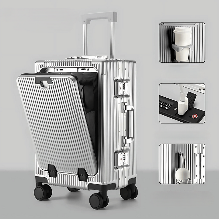 Handbagage Koffer 20 Inch met Laptopvak, TSA-slot en USB-poorten 0