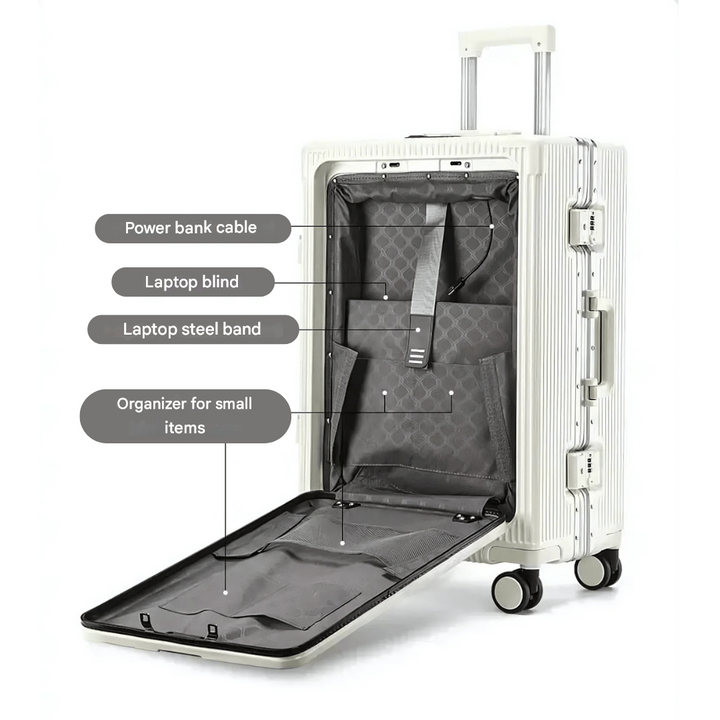 Handbagage Koffer 20 Inch met Laptopvak, TSA-slot en USB-poorten 5