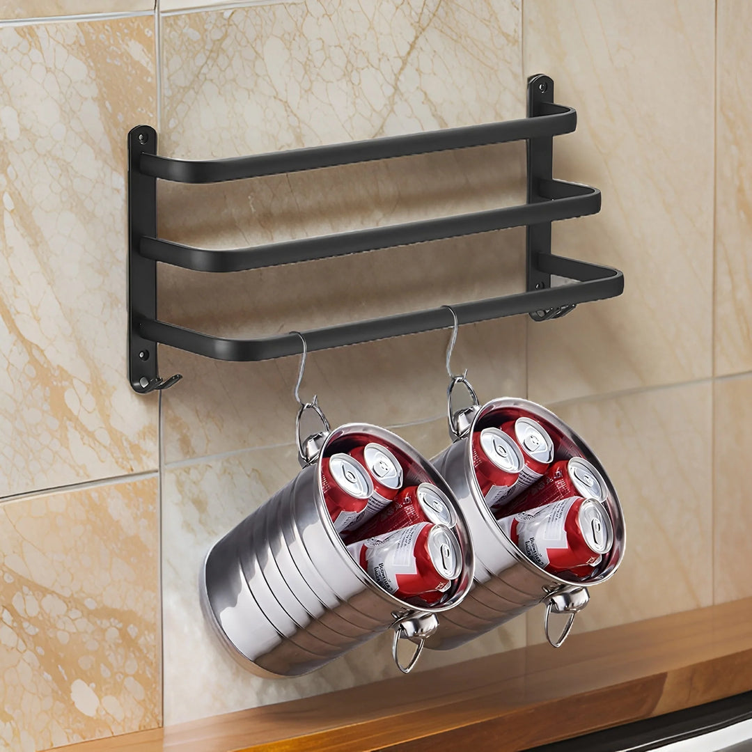 Handdoekenrek Wandmontage Aluminium 2 of 3 Stangen Badkamer Ruimtebesparend Design Handdoekhouder Modern | Sansoti 4