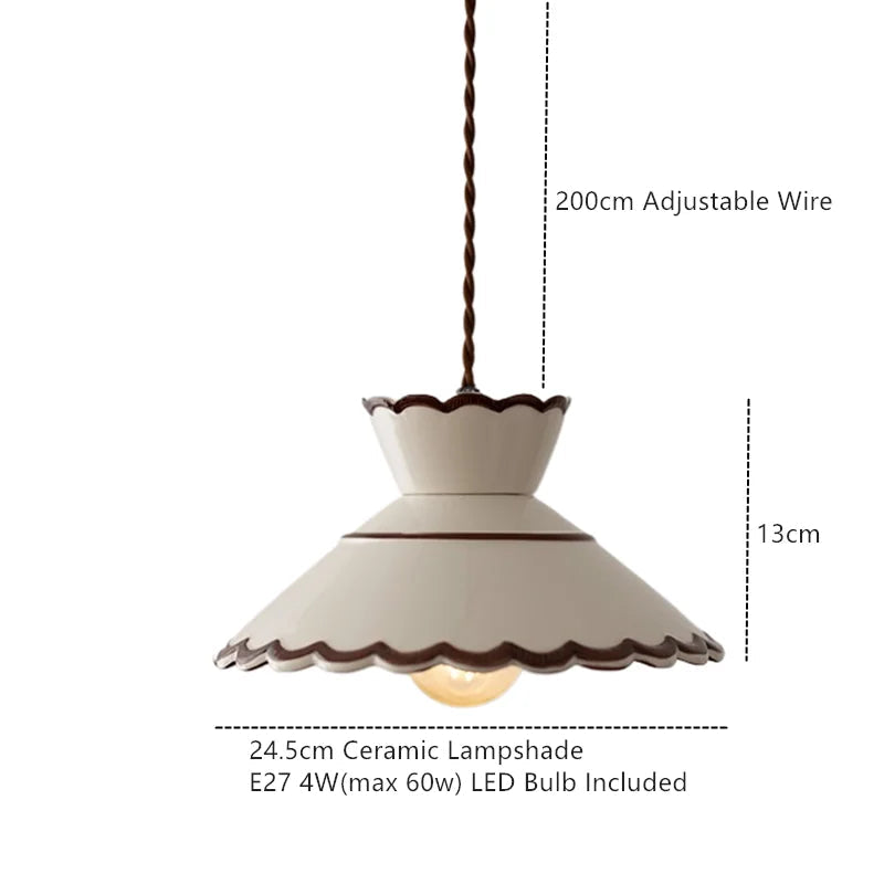 Handgeschilderde Keramische Hanglamp Scandinavisch Design Met Koperen Fitting Bloemenpatroon Voor Eettafel Keuken En Slaapkamer | Sansoti 6