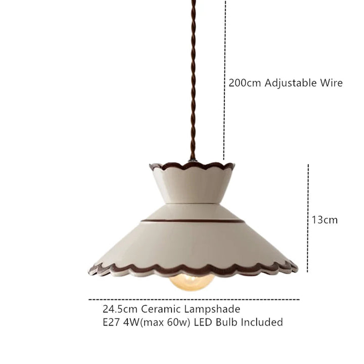Handgeschilderde Keramische Hanglamp Scandinavisch Design Met Koperen Fitting Bloemenpatroon Voor Eettafel Keuken En Slaapkamer | Sansoti 6