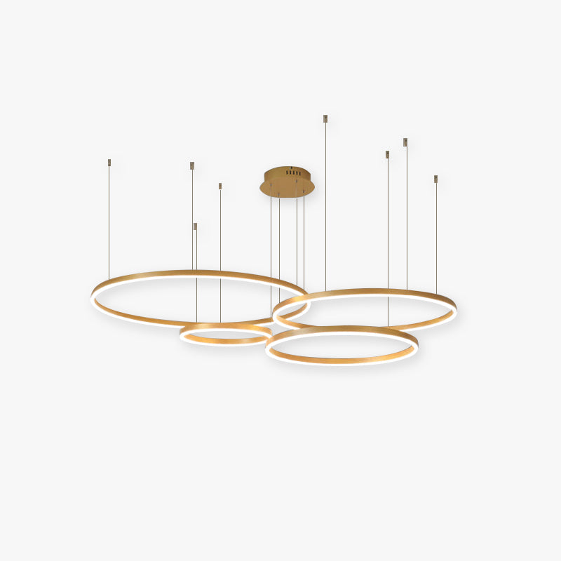 Hanglamp Ring LED Goud Zwart Metaal Acryl Dimbaar Woonkamer Eetkamer Slaapkamer | Sansoti 1