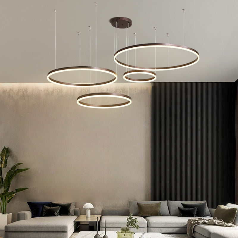Hanglamp Ring LED Goud Zwart Metaal Acryl Dimbaar Woonkamer Eetkamer Slaapkamer | Sansoti 11