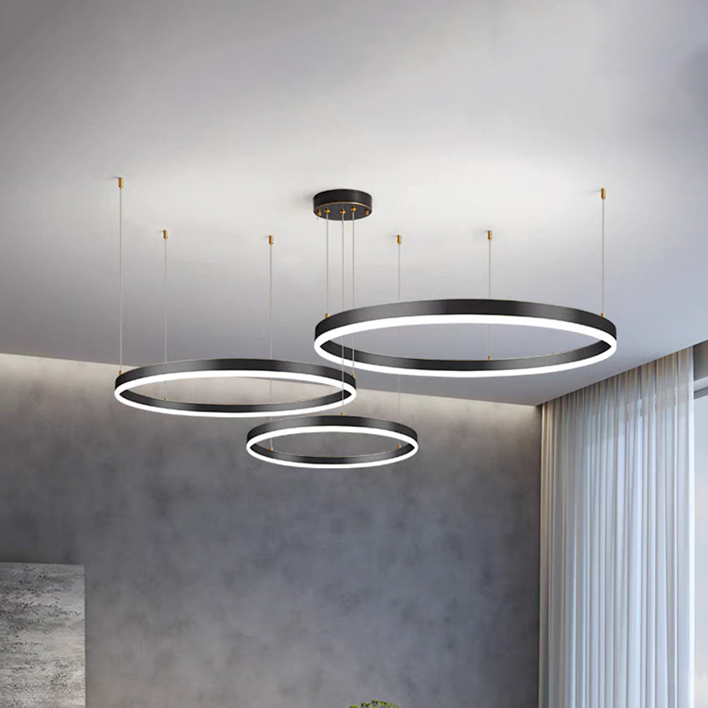 Hanglamp Ring LED Goud Zwart Metaal Acryl Dimbaar Woonkamer Eetkamer Slaapkamer | Sansoti 5