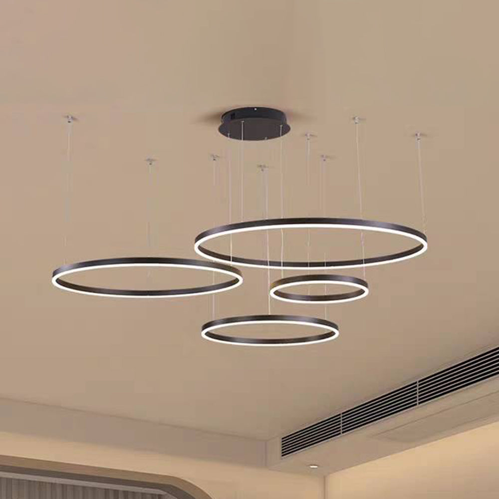 Hanglamp Ring LED Goud Zwart Metaal Acryl Dimbaar Woonkamer Eetkamer Slaapkamer | Sansoti 6