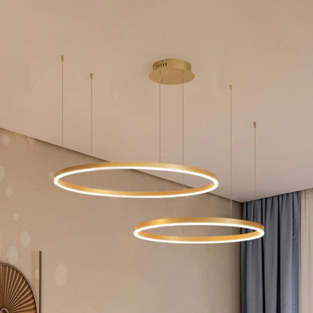 Hanglamp Ring LED Goud Zwart Metaal Acryl Dimbaar Woonkamer Eetkamer Slaapkamer | Sansoti 7