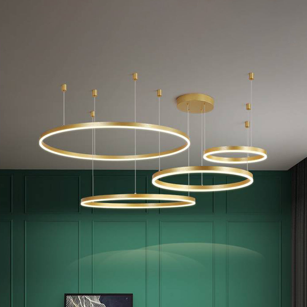Hanglamp Ring LED Goud Zwart Metaal Acryl Dimbaar Woonkamer Eetkamer Slaapkamer | Sansoti 8