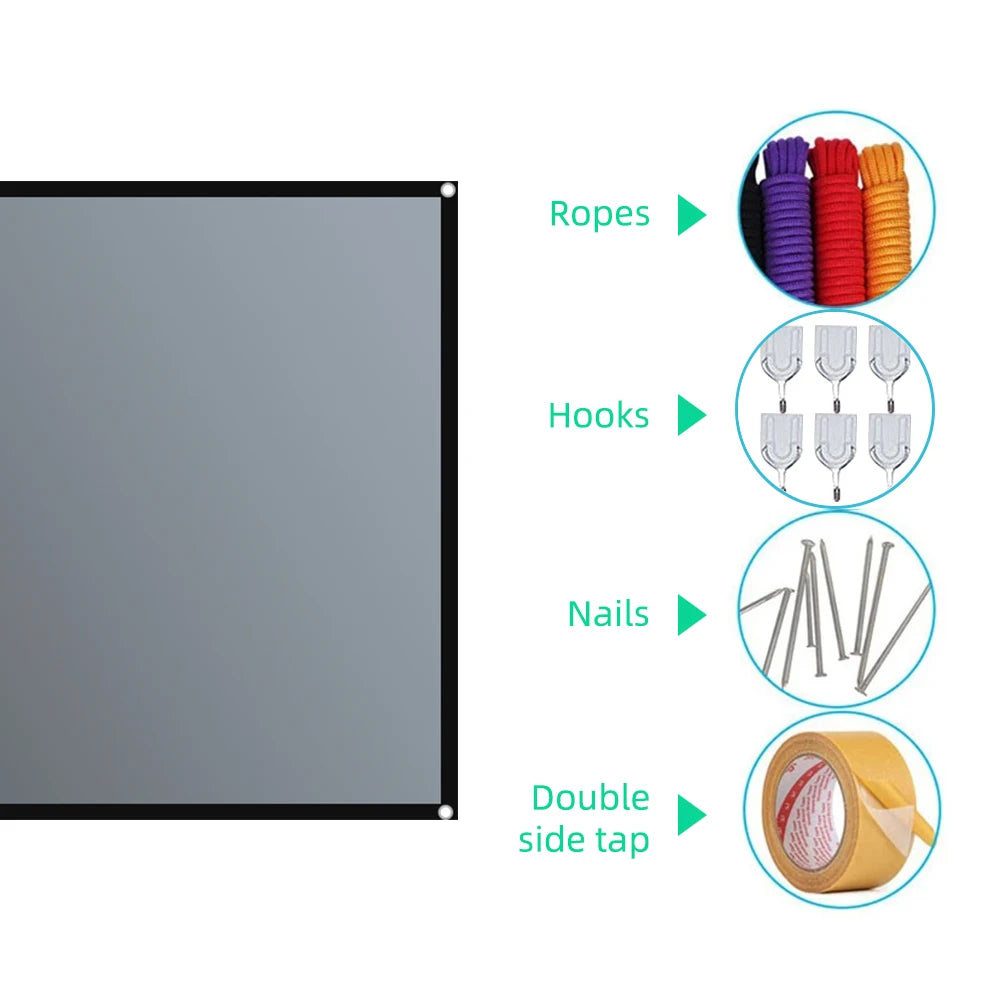 Salange Projector Screen 16:9 Metal Anti Light Curtain Reflective Fabric Cloth For YG300 XGIMI H3 HALO Mogo Xiaomi DLP Projector VestraGear
