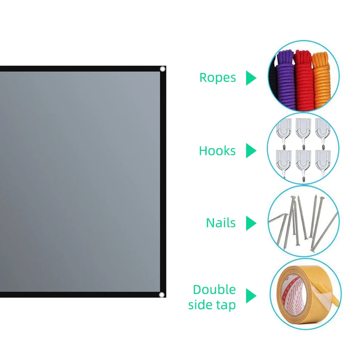 Salange Projector Screen 16:9 Metal Anti Light Curtain Reflective Fabric Cloth For YG300 XGIMI H3 HALO Mogo Xiaomi DLP Projector VestraGear