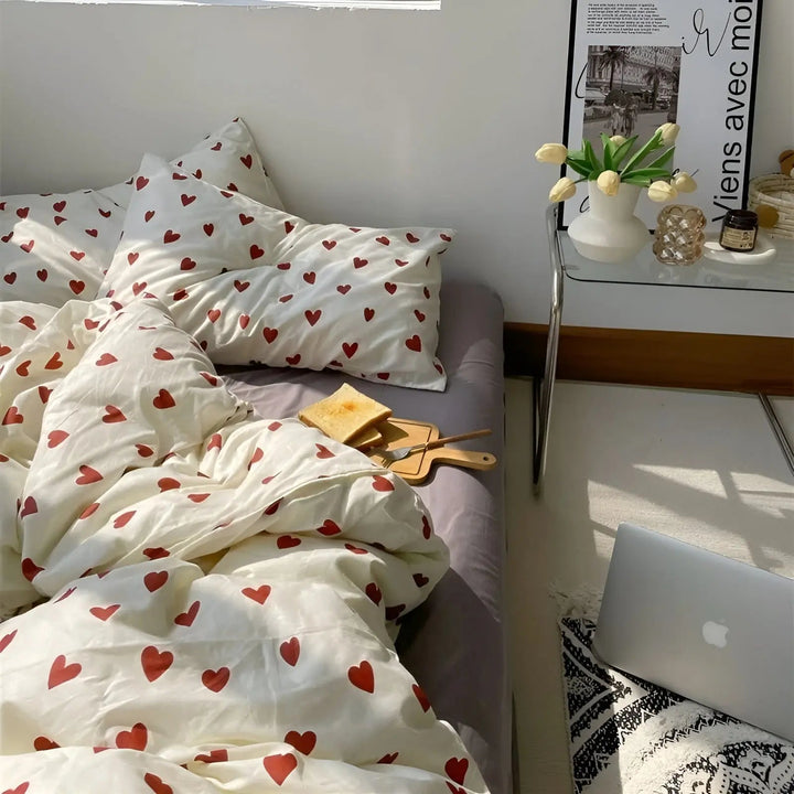 Dekbedovertrekset met Hartjes – Zacht &amp; Romantisch Beddengoed Vestragear