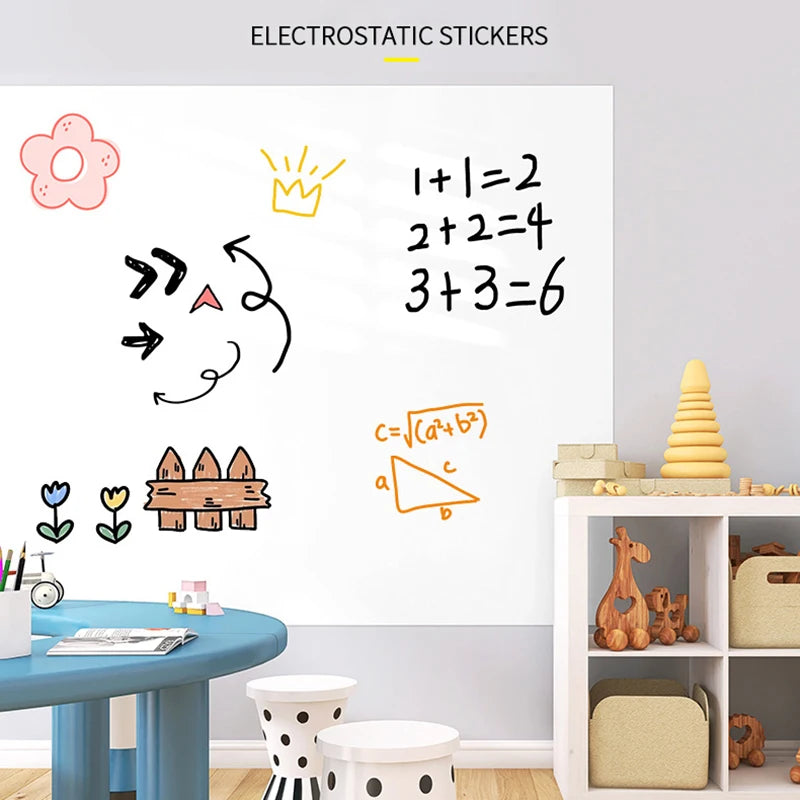 Herbruikbaar Statisch Whiteboard 45 cm, Droog Uitwisbaar en Schadevrij Bevestigen 3