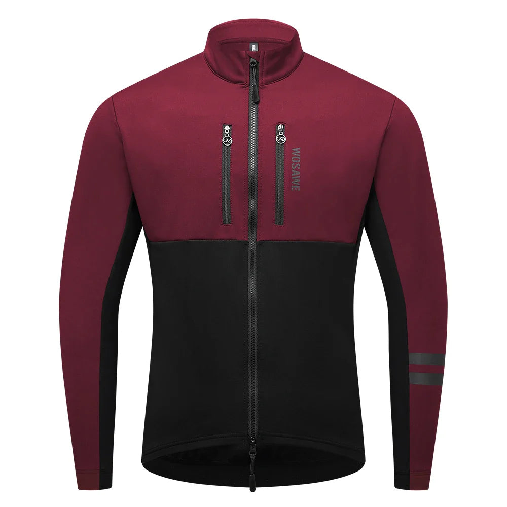 Cyclonix Winter Fietsjack voor Heren – Winddicht Thermisch Fleecejack met Reflecterende Details & Meerdere Zakken voor Winterritten